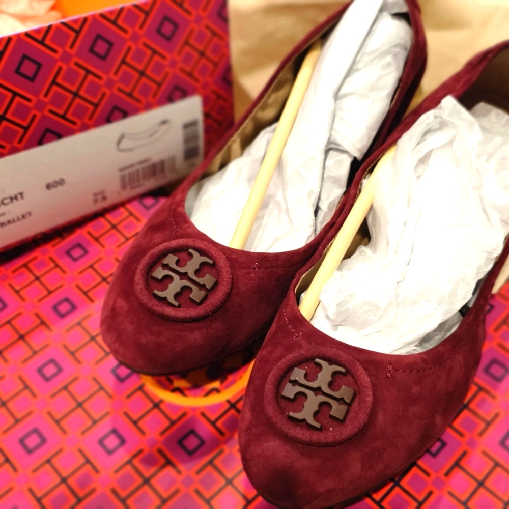 Tory Burch maroon size 7 1/2 ballet flats